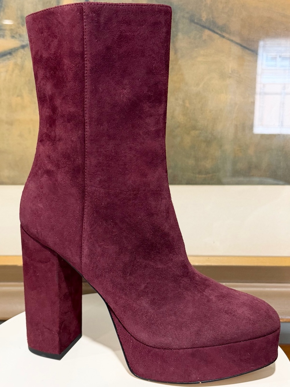 🌹STUART WEITZMAN🌹 Suede Platform Ankle Boots In Cabernet Size: 9